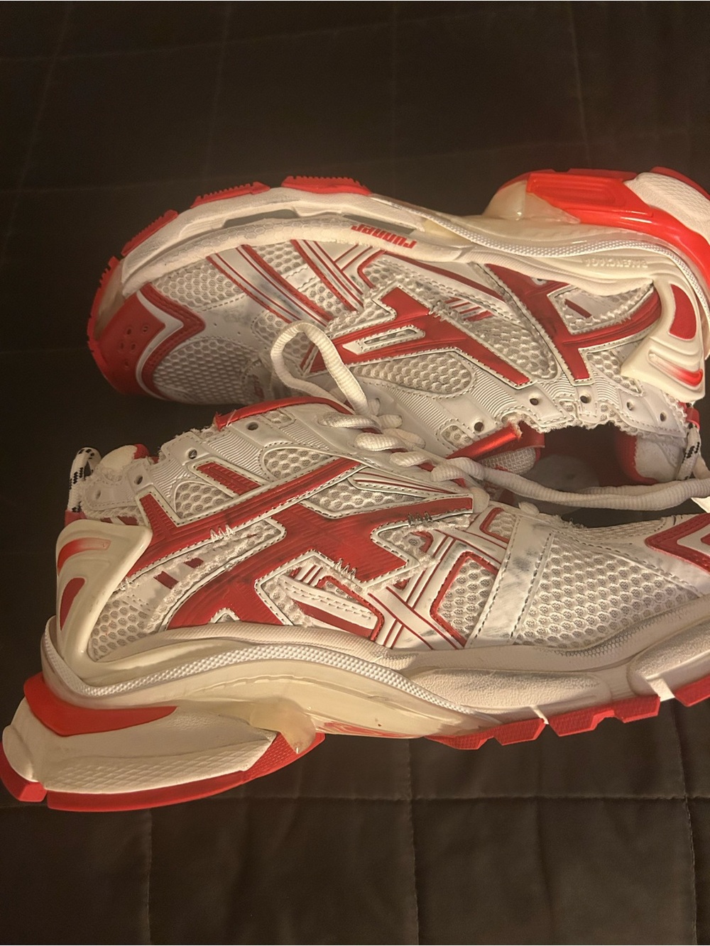 Balenciaga White and Red Men's Sneakers